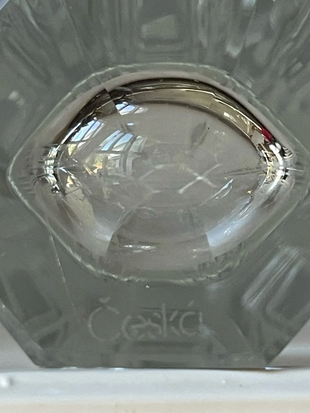 Vintage Signed Ceska Crystal Bud Vases 7.75” Matching Pair Set of 2